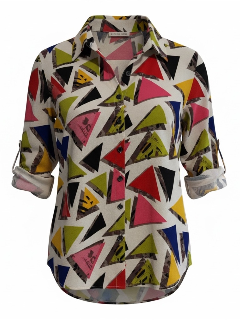 MISCHA Geometric Multicolor Button-Down Shirt by CONNIE EVANS